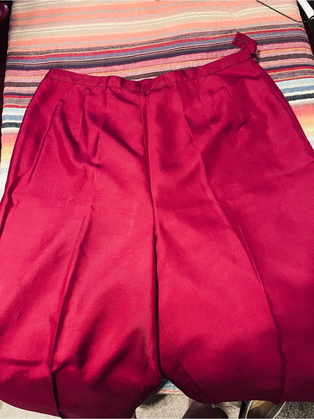 Talbots Silk Petite Lined Red Trousers
